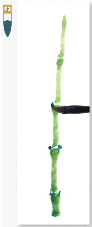 粗竹配细竹的画法,写意绿竹的画法