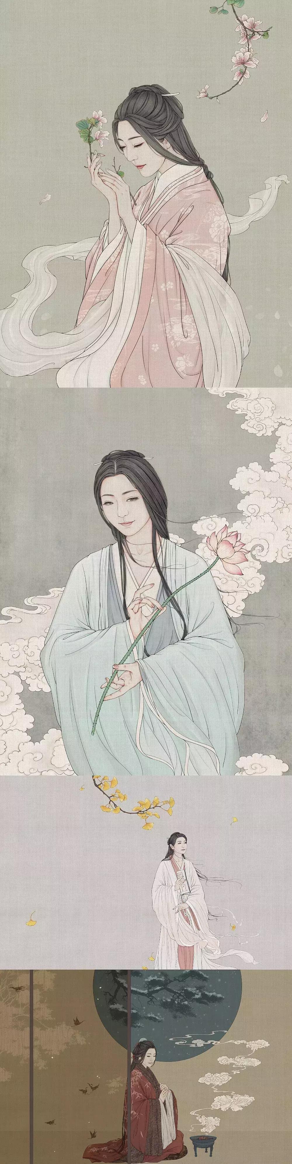 100张绝美古风女手绘简单铅笔,古风6-12岁手绘漫画人物超简单