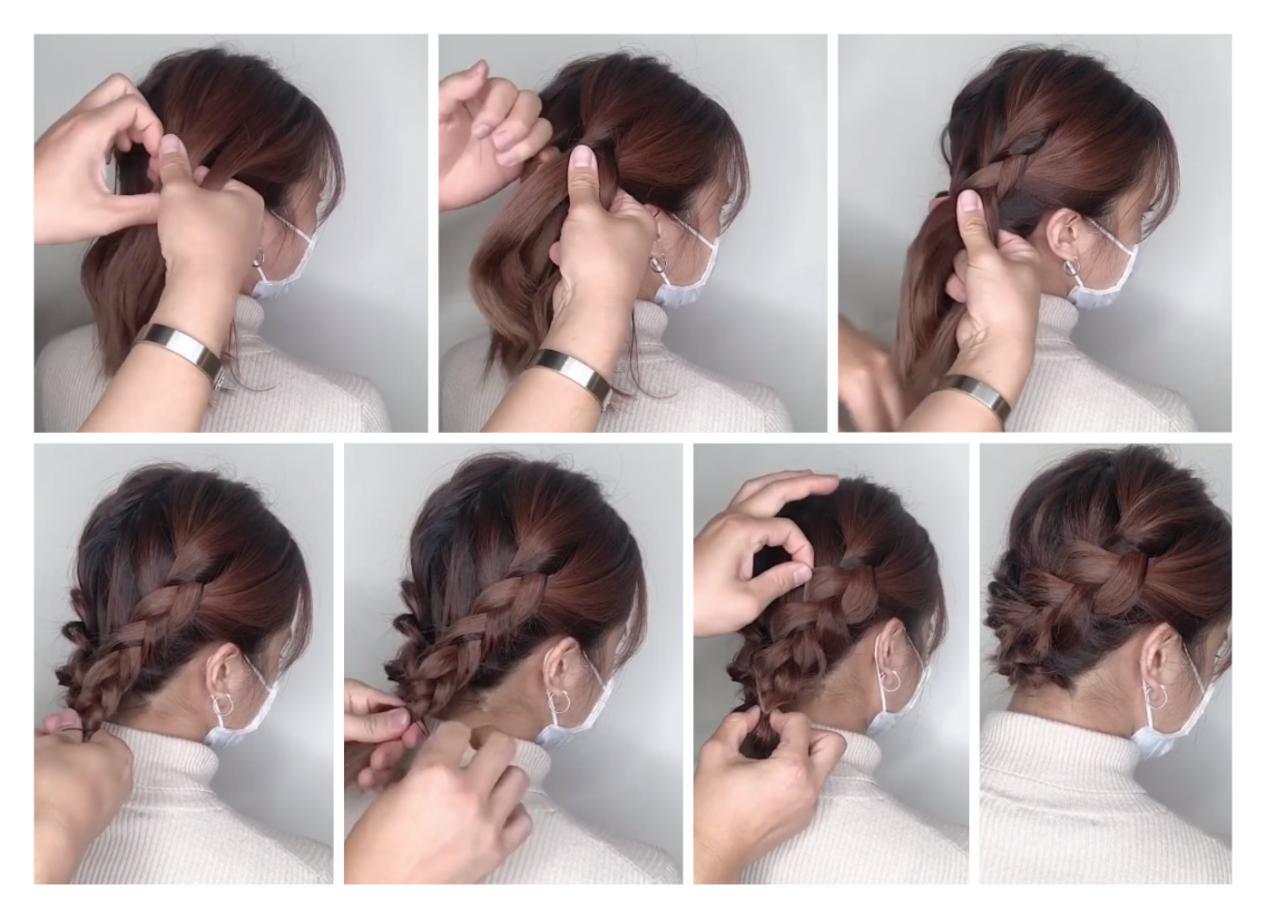 甜美发型编发用一个发绳,发量少长发的简单编发教程
