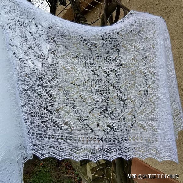 彩色蕾丝钩织披肩拼接花,晓夏手工钩编扇形花披肩