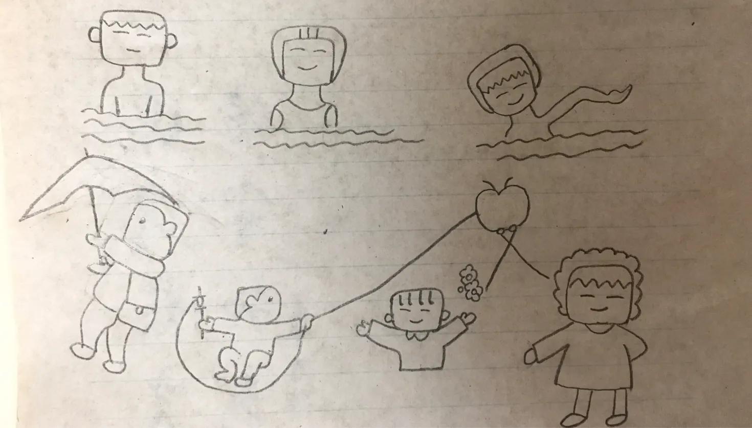 热爱运动的儿童画,女孩运动简笔画