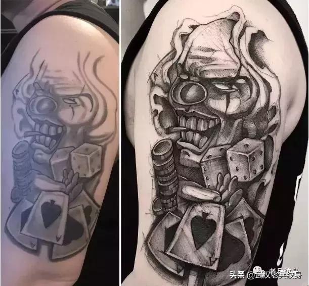 手臂旧纹身遮盖,遮盖旧纹身的图案