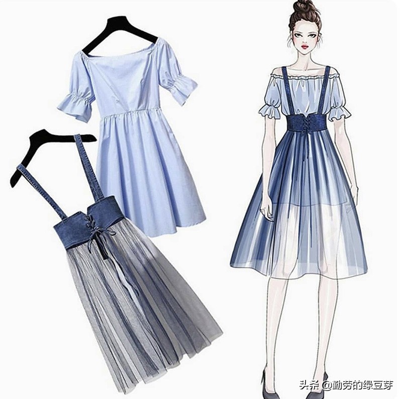 动漫风橘色连衣裙穿搭,春天雪纺半裙穿搭视频