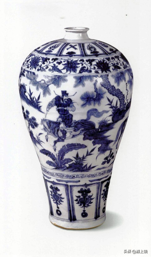 元青花萧何月下追韩信图梅瓶鉴赏,元青花卵白釉小碗