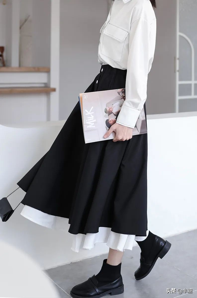 超长防晒半裙,半裙短款防晒