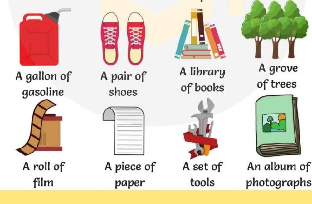 事物集体名词的理解和分类一览表，非常实用，值得看一看！