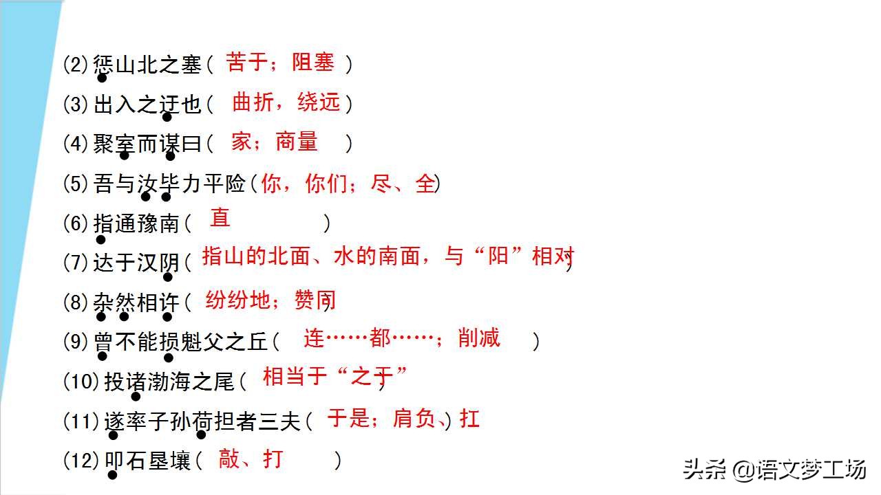 语文八上23课愚公移山翻译加原文,八年级上册愚公移山课文笔记