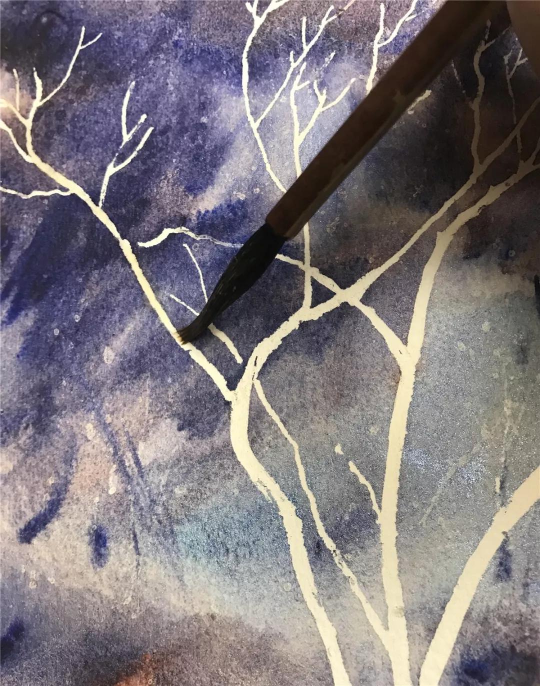 100幅风景写生水粉画教程,如何画雪景图水彩画教程