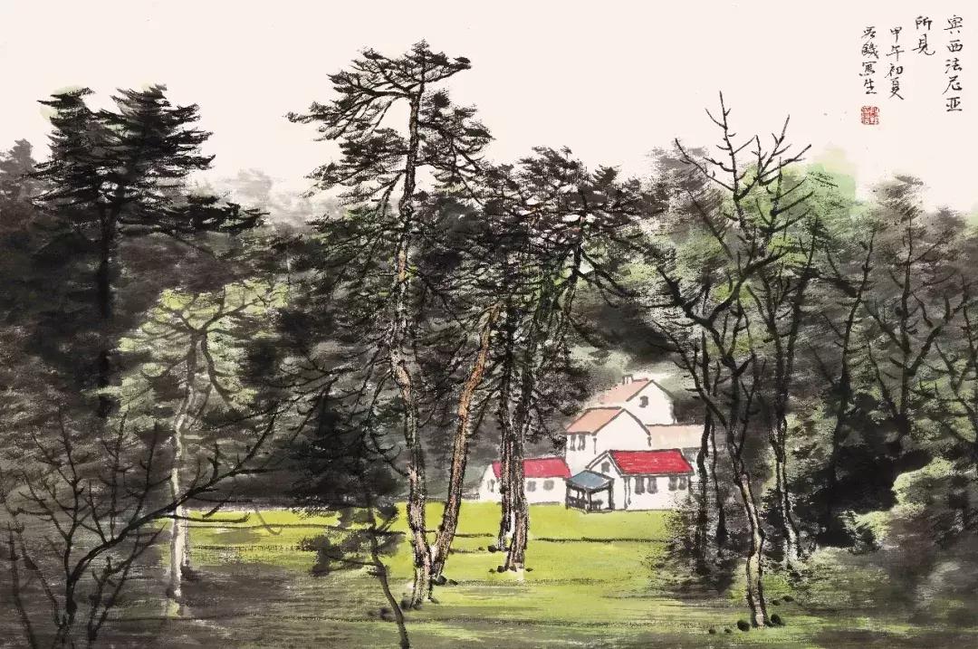 段铁嵩山水画欣赏,段铁山水画作品在京展出