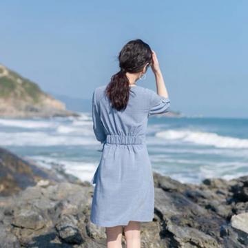 气质系带连衣裙,气质系带收腰连衣裙