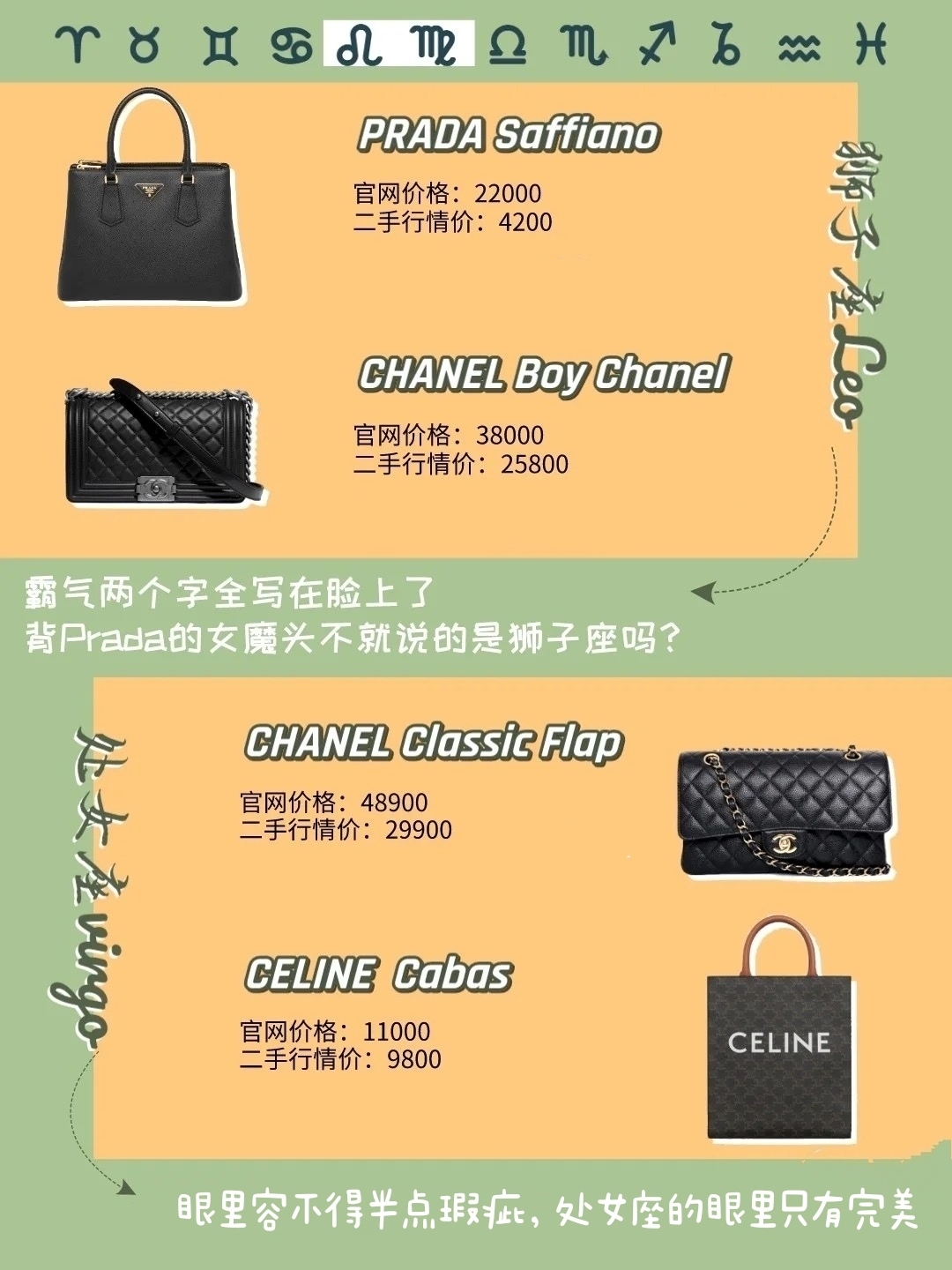 十二星座的专属包包,关于12星座的专属包包