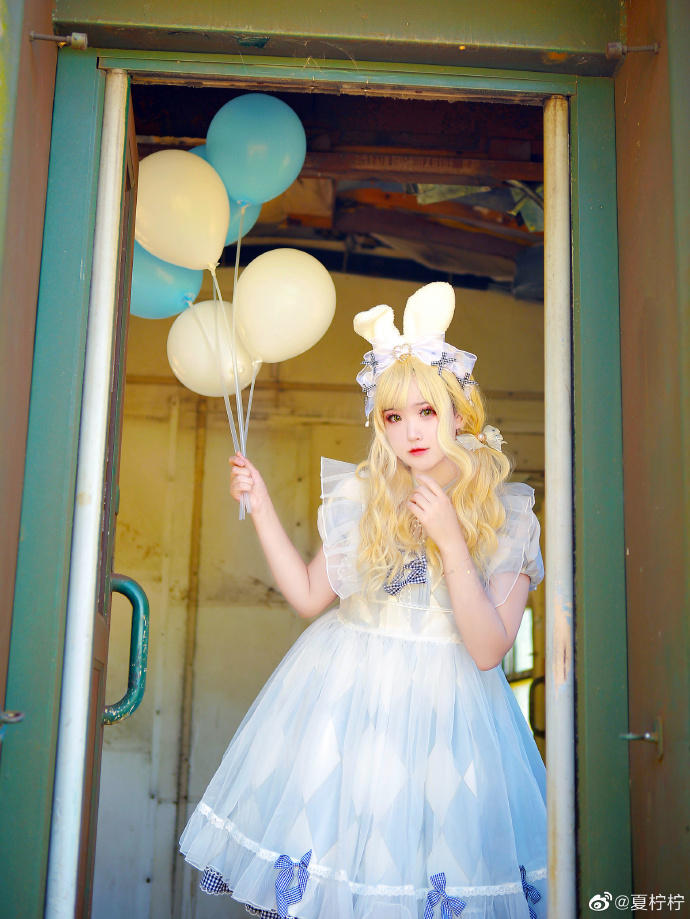 夏日感满满的lolita,lolita粉色气球