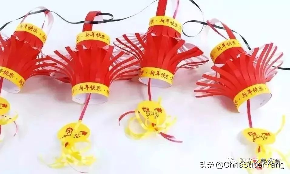 幼儿园小班元旦亲子手工立体灯笼,手工亲子灯笼