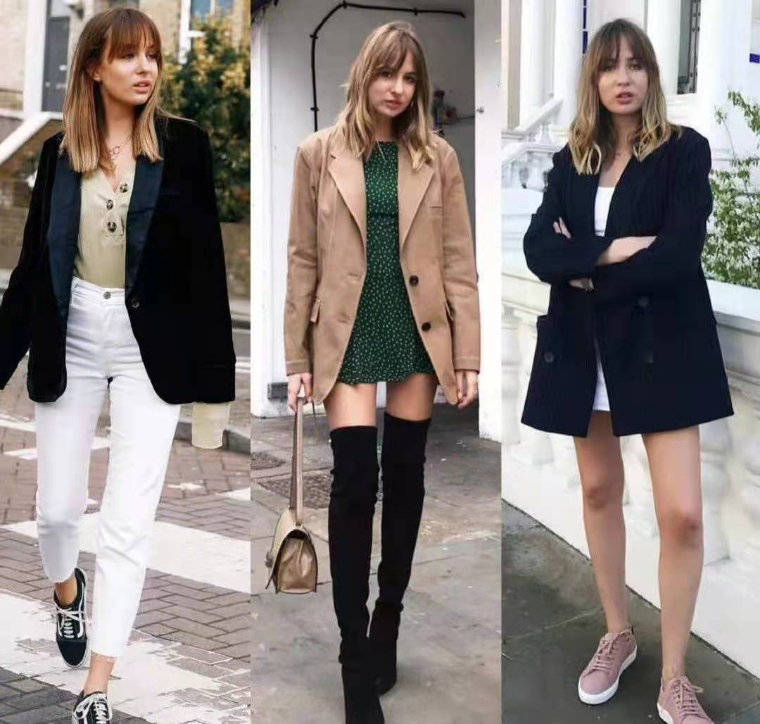 西装学着这样穿显得时髦又高级,过渡季西装这样搭不怕温差且时髦