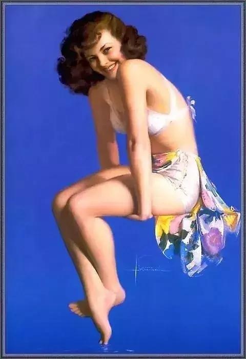 色粉画人物欧美姑娘经典,美国画家笔下美女