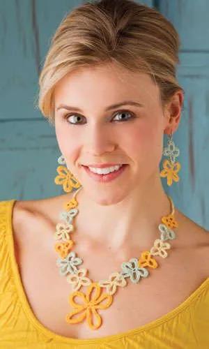 毛线钩织项链配饰教程,毛线钩织各种款式项链视频教程