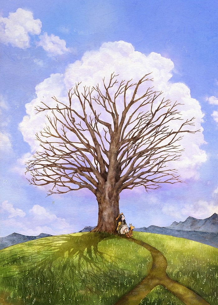 韩国插画师森林女孩日记图文,水彩插画森林女孩日记