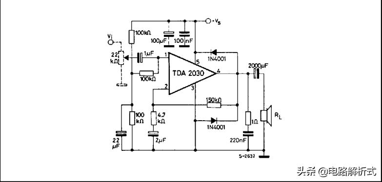 音响tda2030线路图,tda2030最简单放大电路图