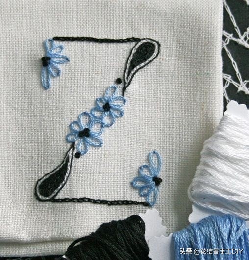 刺绣英文字母教程全针绣,好看有意义的刺绣