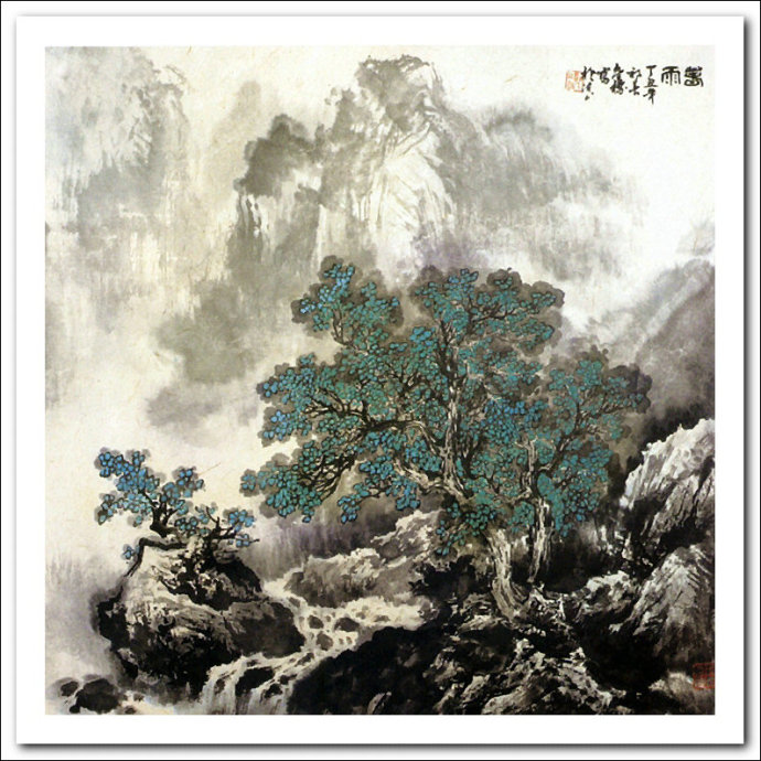 溪山国画山水画,郭金标山水画大全