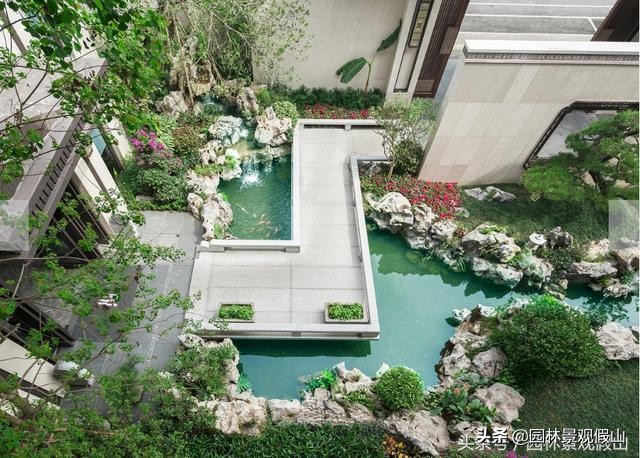室内假山庭院假山,假山景观鱼池没假山底座怎么设计