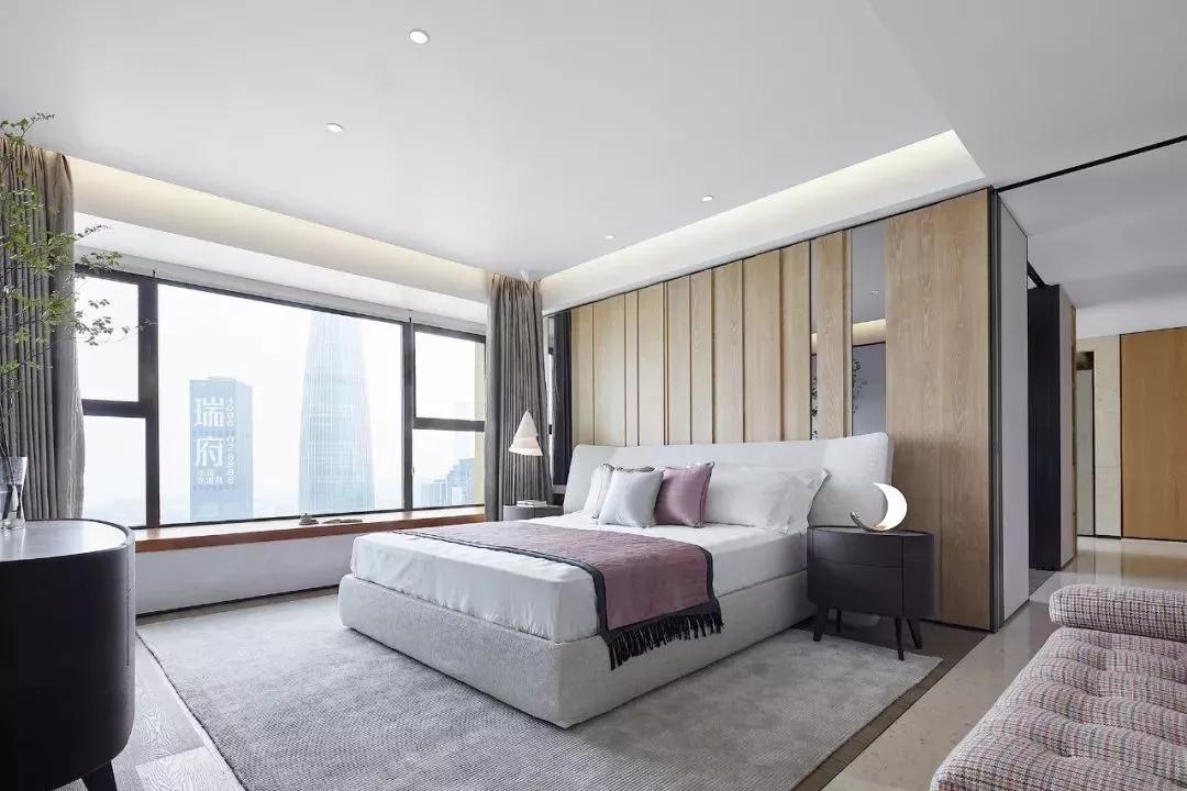 床头背景别刷大白墙,家里刮大白的半墙板床头效果图