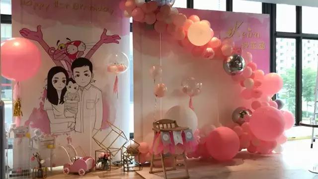 生日气球装饰场景布置,最简单的墙上气球装饰