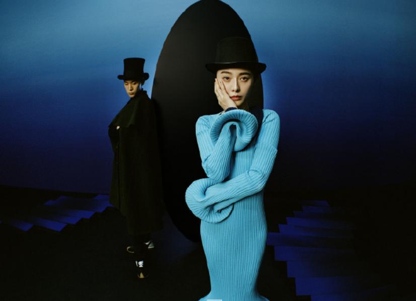 范冰冰走秀黑纱花絮,范冰冰拍的绿瘦广告照片