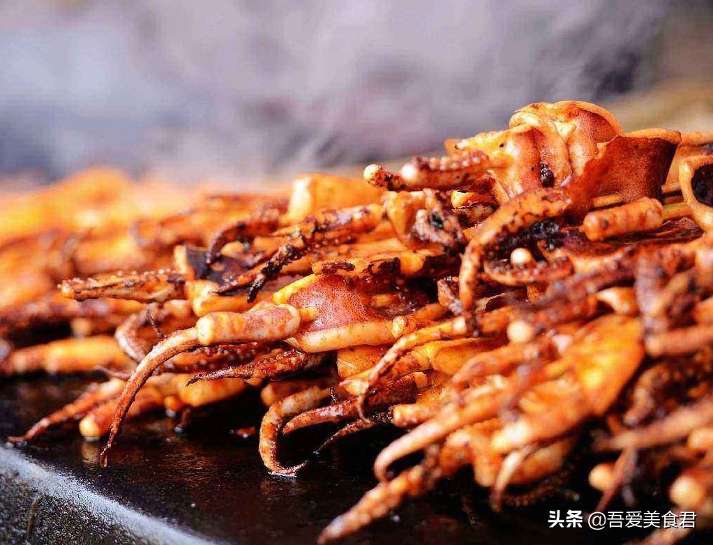 铁板烧烤鱿鱼开店流程,商用铁板鱿鱼制作