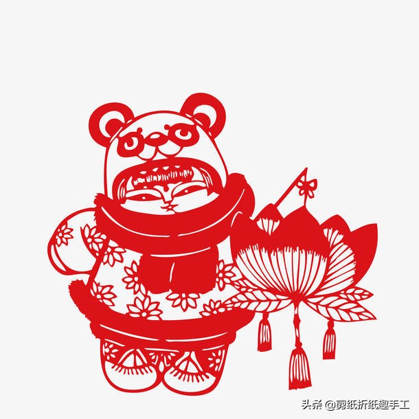 红灯笼花边灯笼剪纸技法教程,春节喜气洋洋大红灯笼高高挂