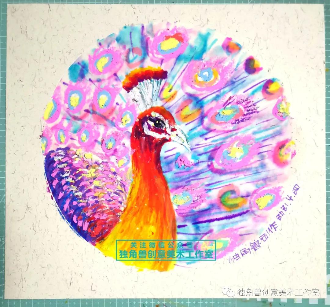 绘画教程梦幻,美丽的孔雀绘画步骤