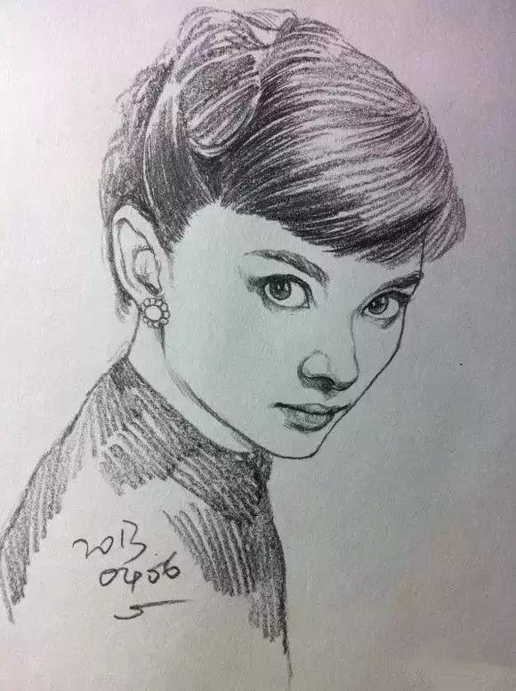 人物速写肖像画,速写是看一眼就能画出来的吗