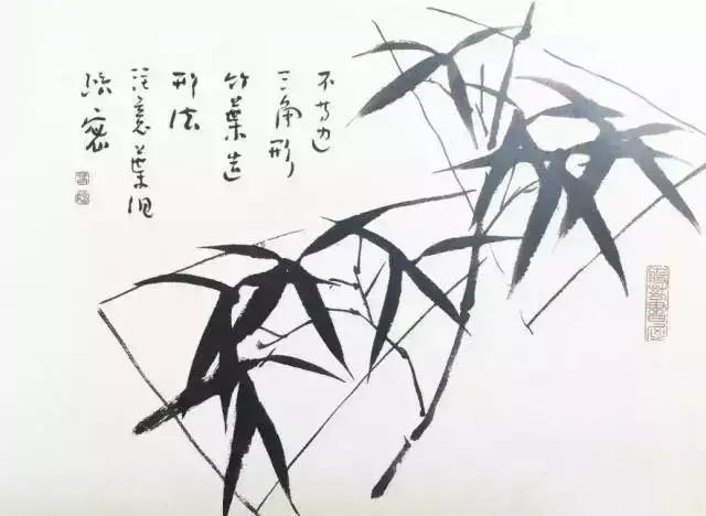 学画竹子的关键就是画竹叶,竹叶的画法及竹子完整画法