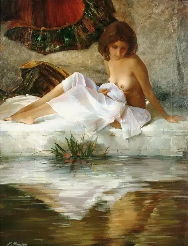 他画笔下的青春美少女人体艺术，风靡全球