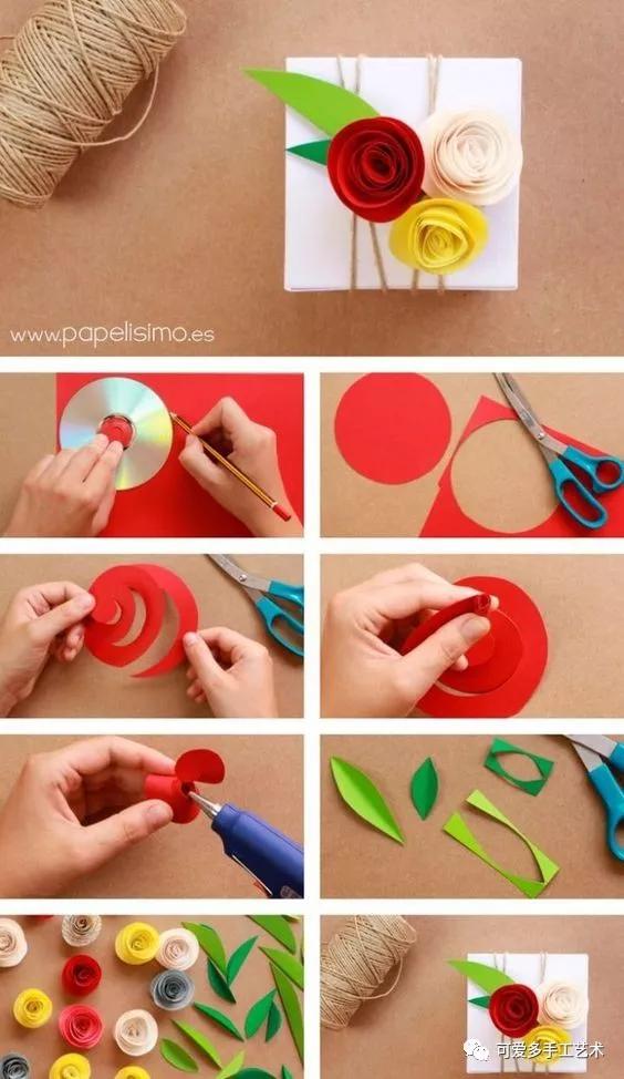 diy礼品盒花,大号礼品盒diy图案