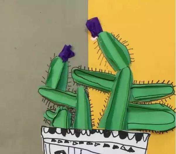 圆形手工制作仙人掌创意废物利用,硬卡纸仙人掌手工制作大全