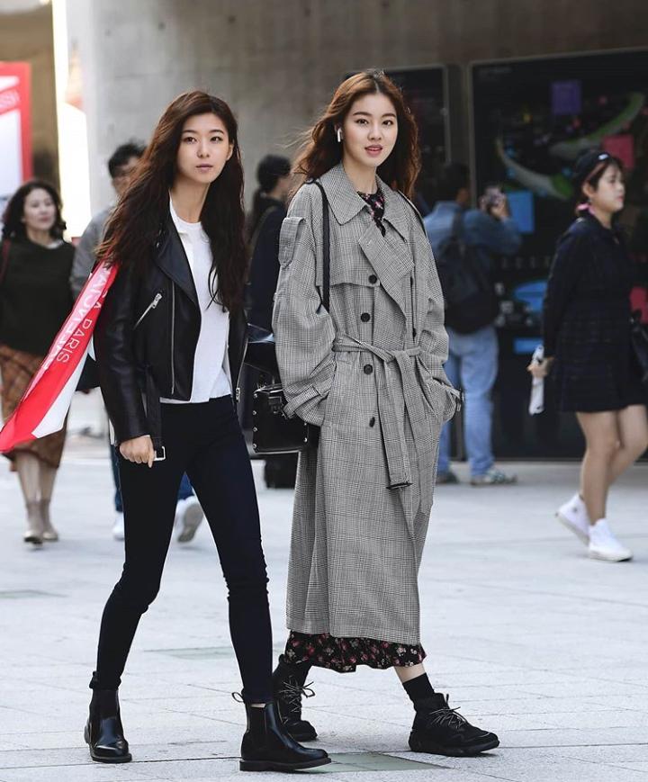 韩国街拍闺蜜装,韩国时尚秀穿搭
