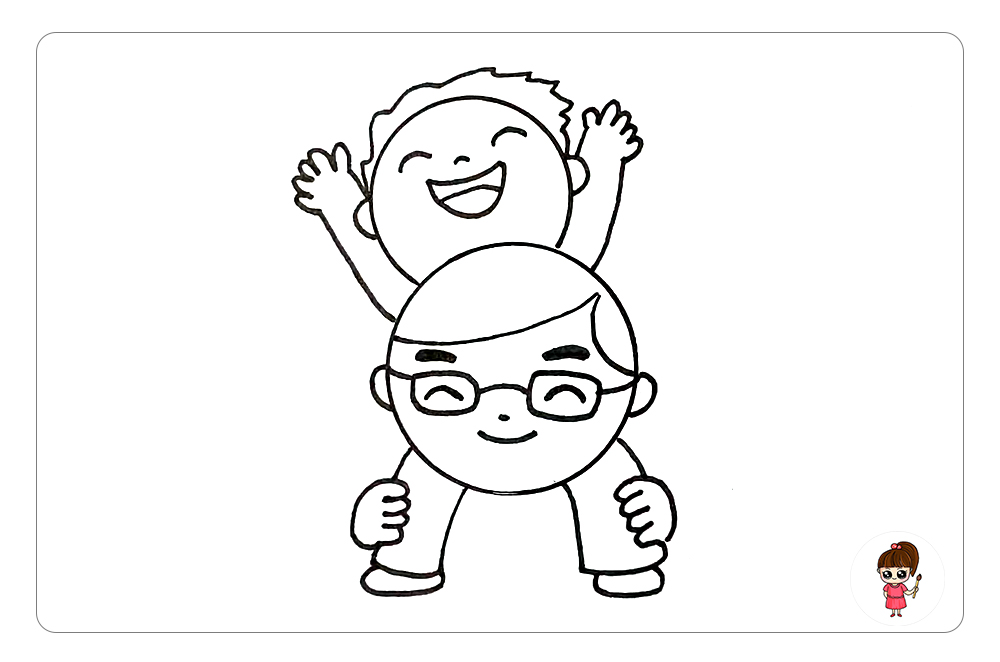 父亲节快乐简笔画配图,父亲节爸爸简笔画简单又帅