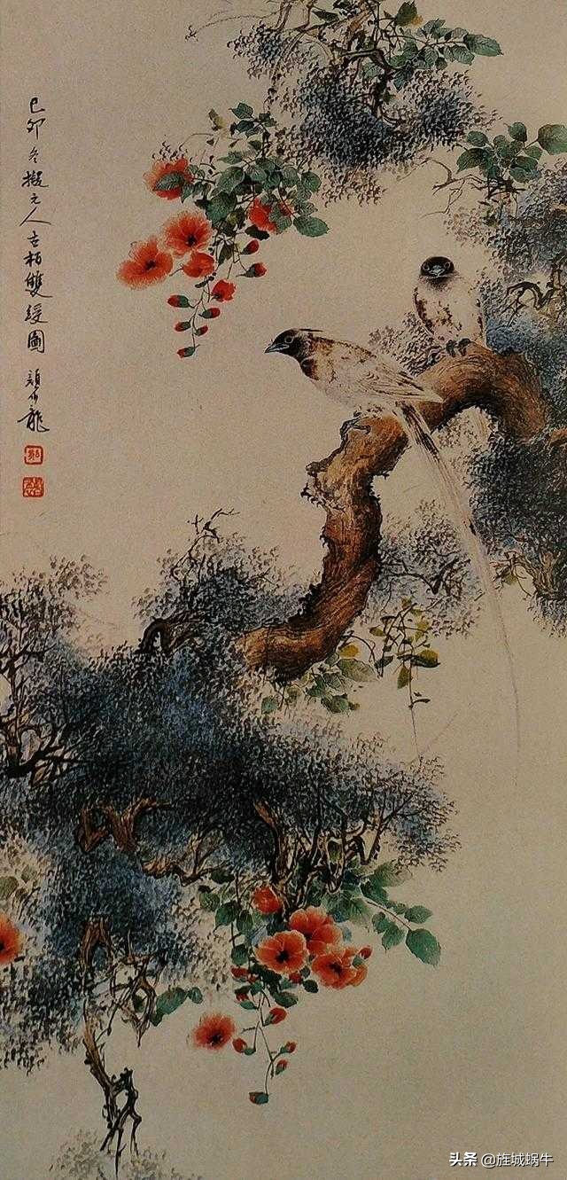 国画飞着绶带鸟的画法步骤,国画绶带鸟的画法