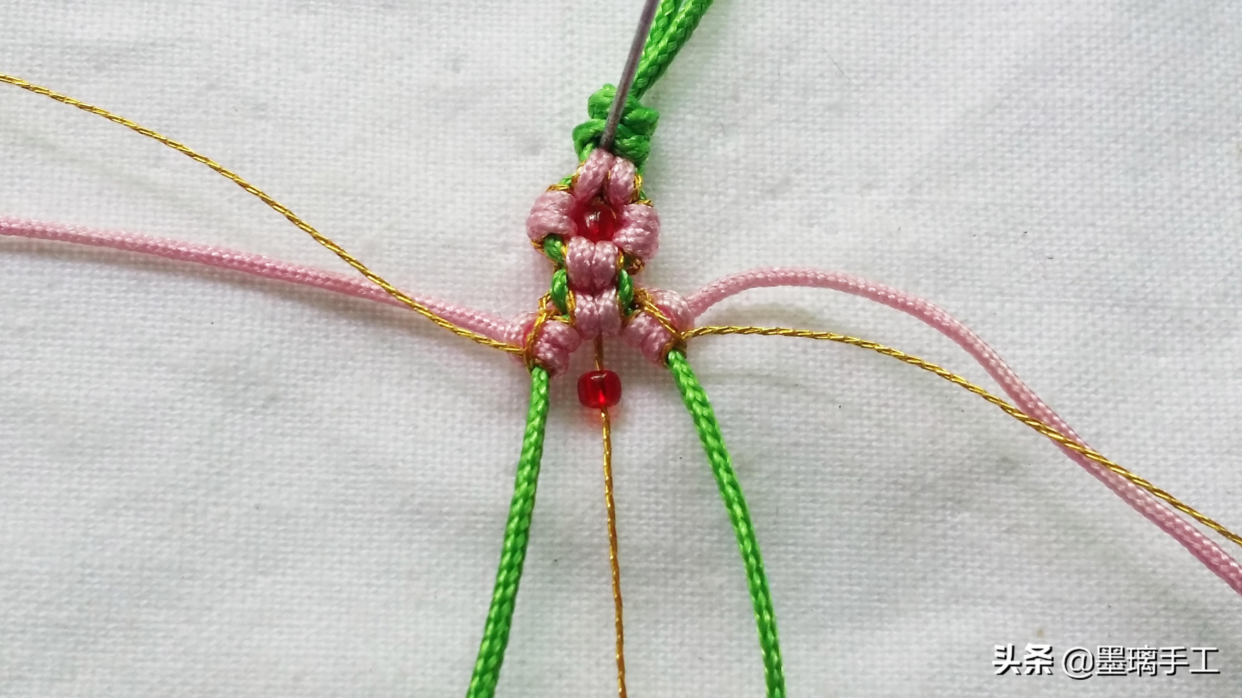 桃花结手机绳编织教程,手工编织情丝结视频教程