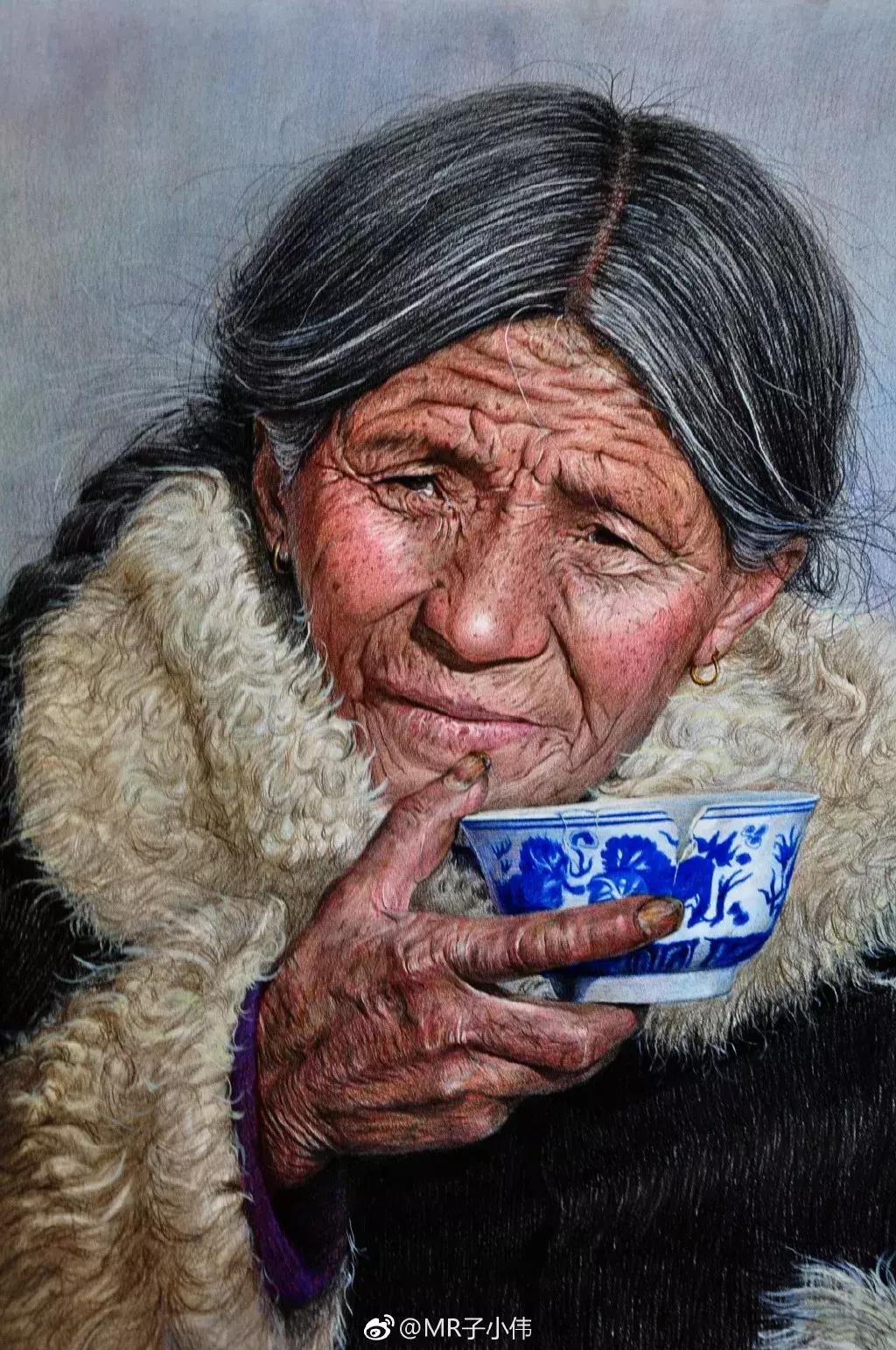 写实彩铅画,超好看素描画迪丽热巴