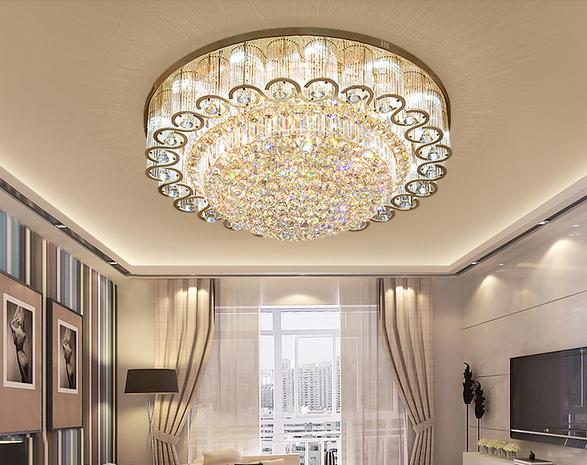 客厅水晶灯图片大全,客厅水晶灯用什么颜色灯泡好看