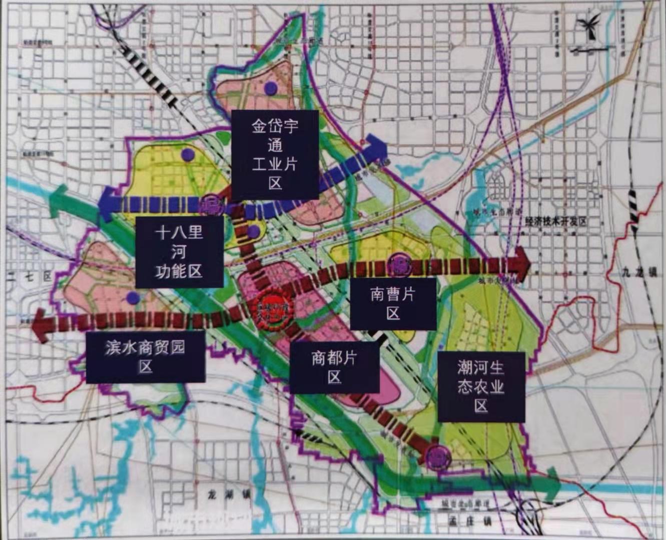 郑州城市最新规划图32个核心板块,郑州管城区南关街规划