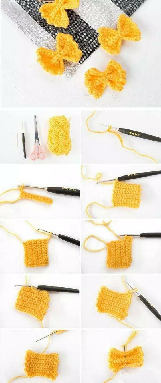 蝴蝶结钩织教程简单小清新,钩织大蝴蝶结的教程