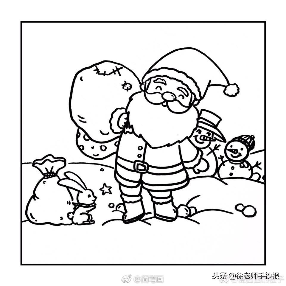 圣诞节可爱公主简笔画,礼物盒简笔画圣诞节版