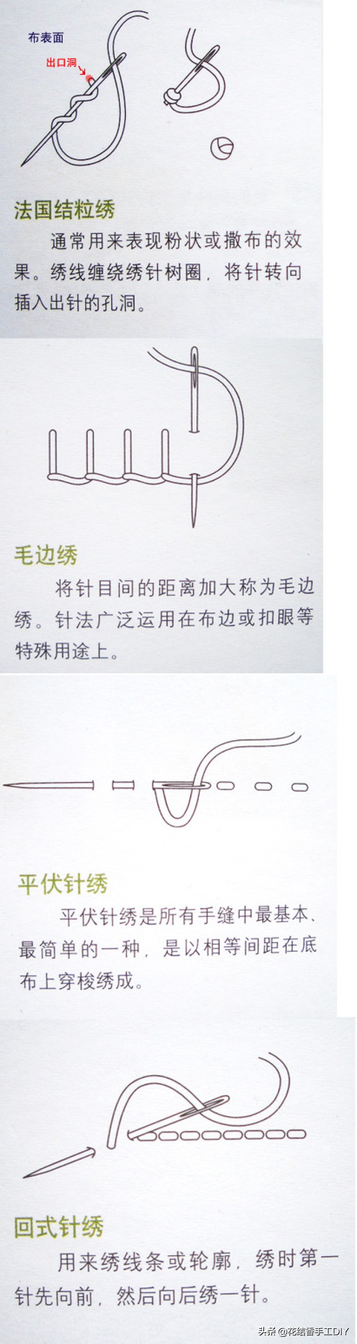 白t恤的刺绣用什么刺绣针法,刺绣简单小花朵