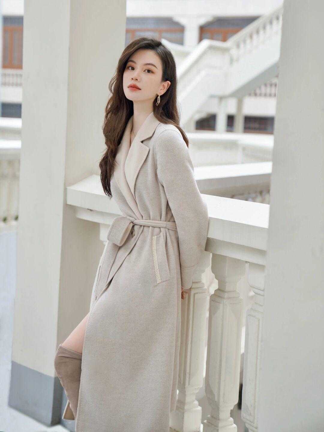 大衣穿不出来,短款收腰大衣好搭