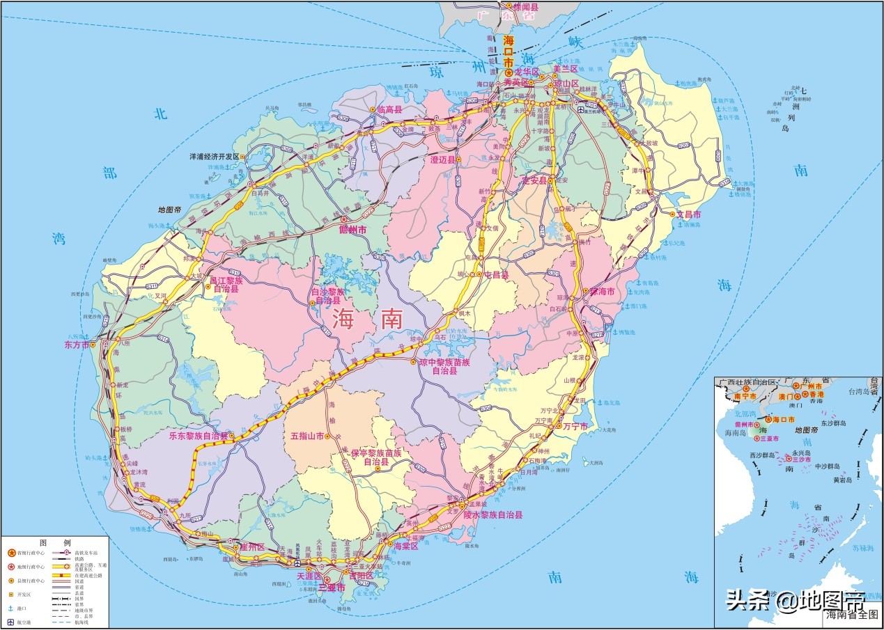海南岛的三条国道,海南岛的三条线怎么划分的