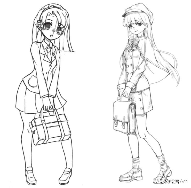 动漫人物只画一个头,大头动漫人物绘画