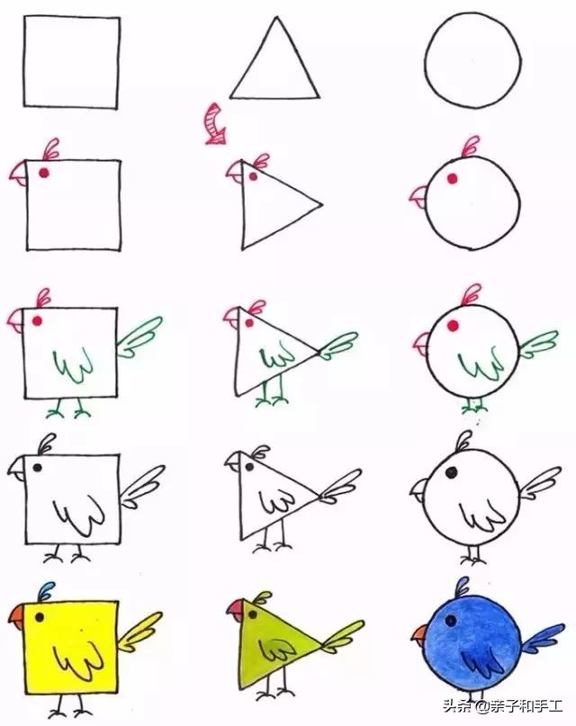 幼儿园动物简笔画教程,数字1到10的动物简笔画